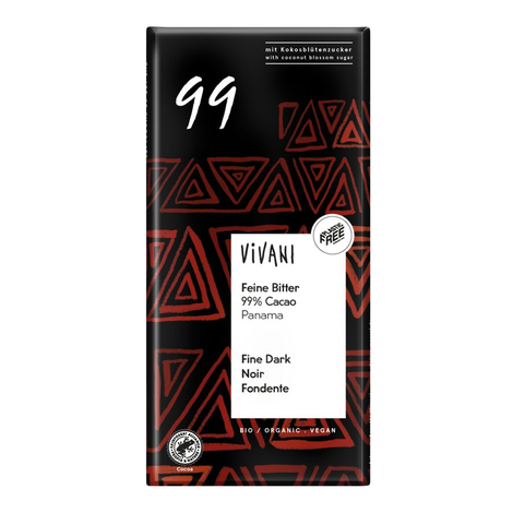 Jemná horká čokoláda Panama 99% bio 80g Vivani