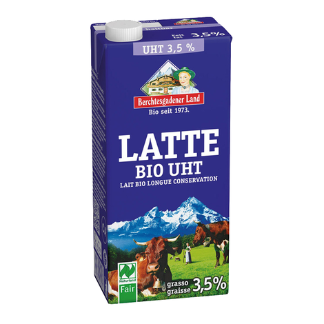 Alpské mlieko plnotučné 3,5% UHT bio 1l Berchtesgadener Land