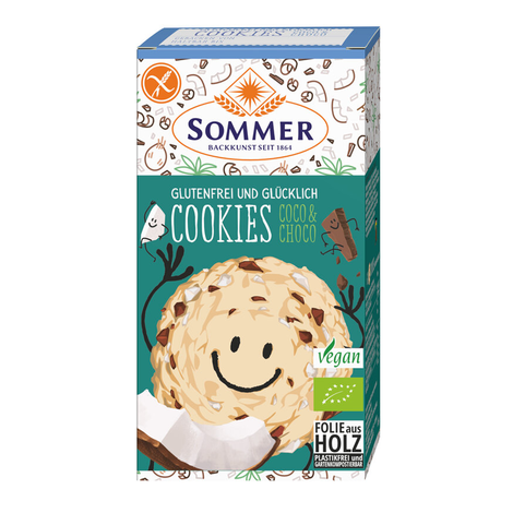 Bezlepkové sušienky Cookies kokos a čoko bio 125g Sommer