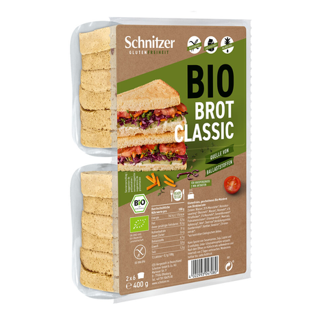 Bezlepkový chlieb krájaný Classic bio 400g Schnitzer