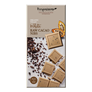 Biela čokoláda s raw kakaovými bôbmi bio 70g Benjamissimo