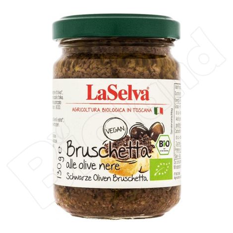 Vyradené Bruschetta čierne olivy 130g bio LaSelva