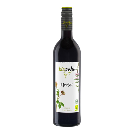 Červené víno Merlot vegan CH.Z.O. 20121 bio 750ml Biorebe