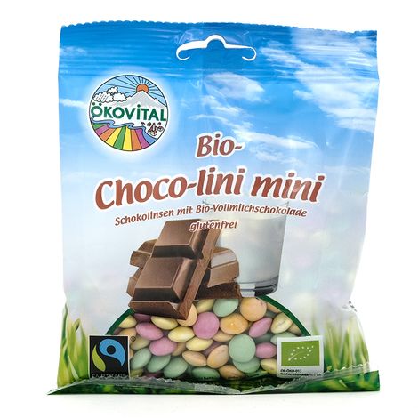 Čokoládové mini lentilky bio 90g Ökovital