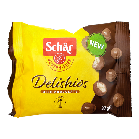 Delishios bezlepkové guľôčky v čokoláde 37g Schär