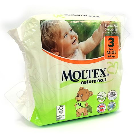 DOPREDAJ Ekologické plienky pre deti Midi 3 (4-9 kg) Moltex