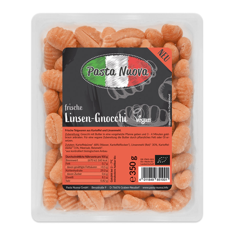 Gnocchi šošovicové čerstvé bio 350g Pasta Nuova