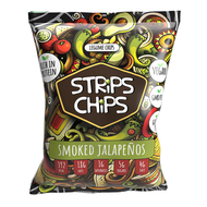 Hrachové čipsy Strips Chips Smoked Jalapenos 90g Lomeo