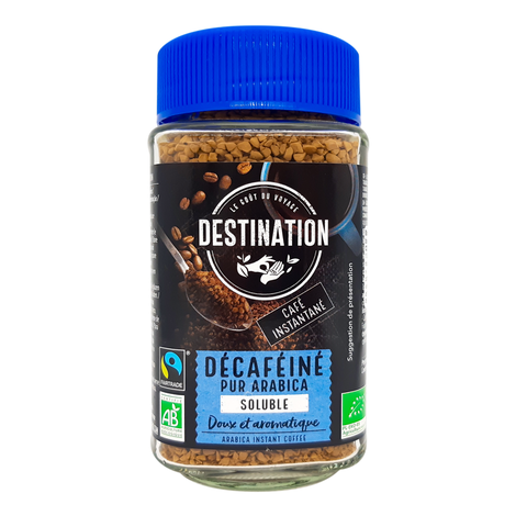 Instantná káva Destination bez kofeínu bio 100g