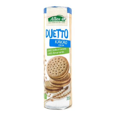 Kakaové keksy Duetto bio 330g Allos
