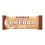 Tyčinka Lifebar karob a lieskové orechy Really Raw bio 47g Lifefood