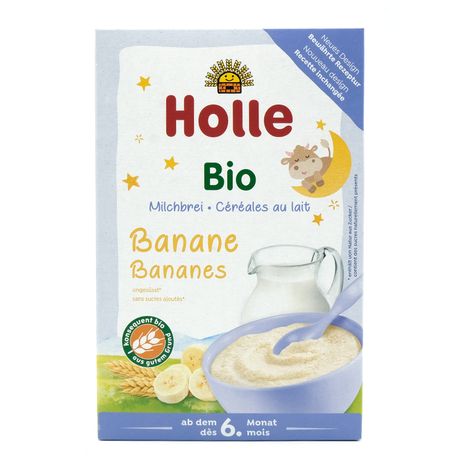 Detská kaša mliečna banánová nesladená bio 250g Holle