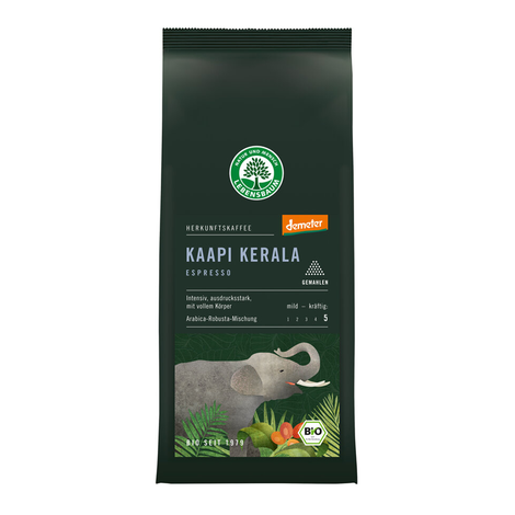Káva mletá Espresso Kaapi Kerala demeter bio 250g Lebensbaum 