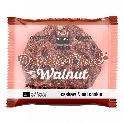 Cookie double čoko + vlašský orech bio 50g Kookie Cat