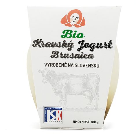 Tradičný kravský jogurt brusnica bio 180g Važec