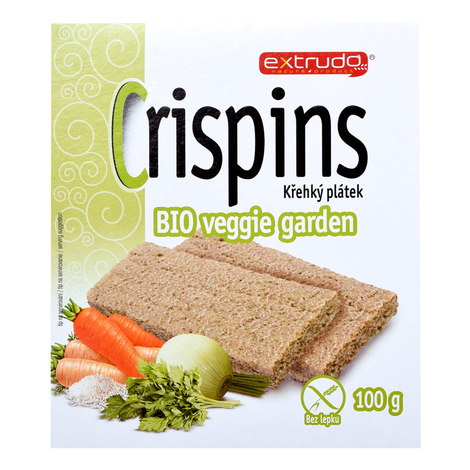 Krehké plátky Crispins Veggie Garden bio 100g Extrudo