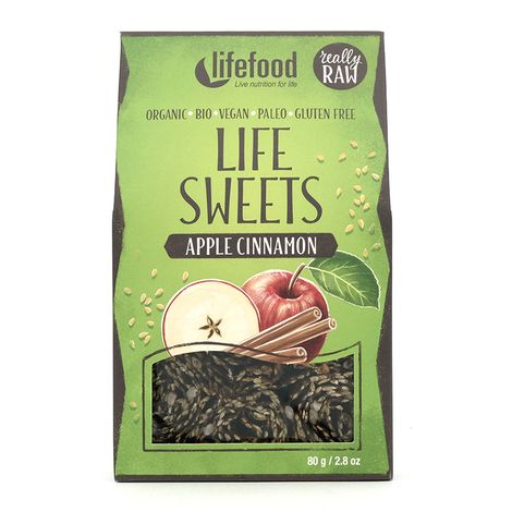 VYRADENE Ľanové krekry Life Sweets jablkovo-škoricové bio 80g Lifefood