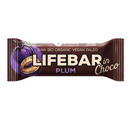 Tyčinka Lifebar InChoco slivka raw bio 40g Lifefood