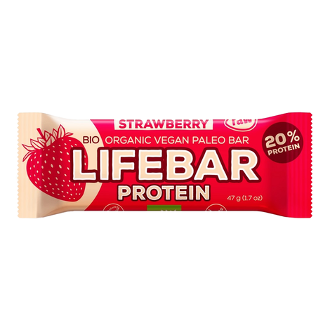 Tyčinka Lifebar proteín jahodová bio 47g Lifefood