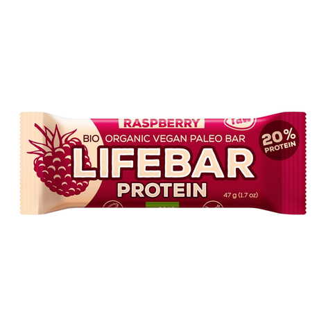 Tyčinka Lifebar proteín malinová bio 47g Lifefood