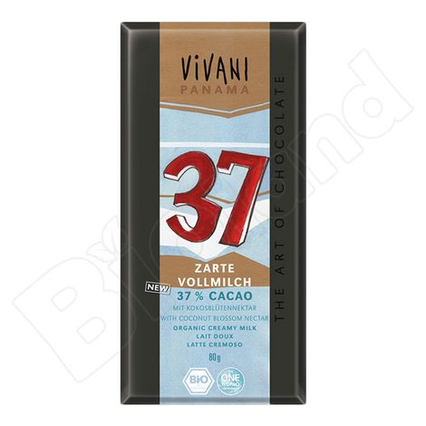 VYRADENE Mliečna čokoláda s kokosovým cukrom 37% bio 80g Vivani