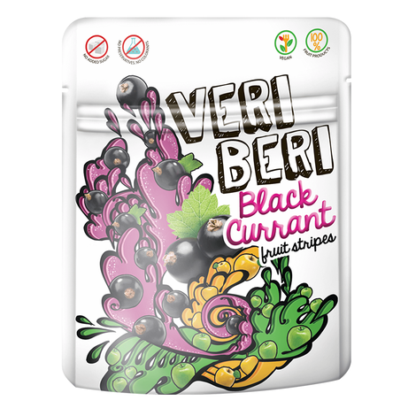 Ovocné stripsy čierna ríbezľa 50g Veri Beri