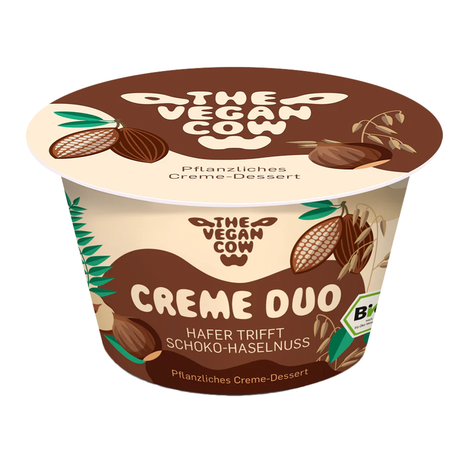 Ovsený dezert čokoládovo-orieškový Duo bio 125g Vegan Cow