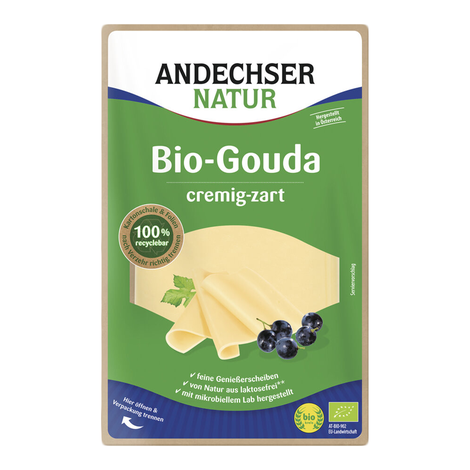 Plátkový syr gouda bio 150g Andechser Natur