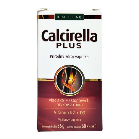 DOPREDAJ Prírodný zdroj vápnika Calcirella Plus 60 kaps Health Link