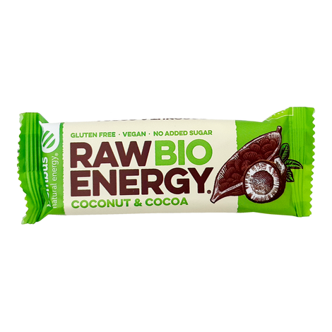 Raw tyčinka Energy kokos, kakao bio 50g Bombus