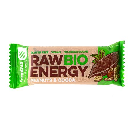 Raw tyčinka Energy arašidy a kakao bio 50g Bombus