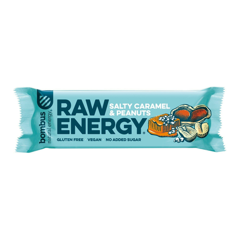 Raw tyčinka Energy slaný karamel 50g Bombus