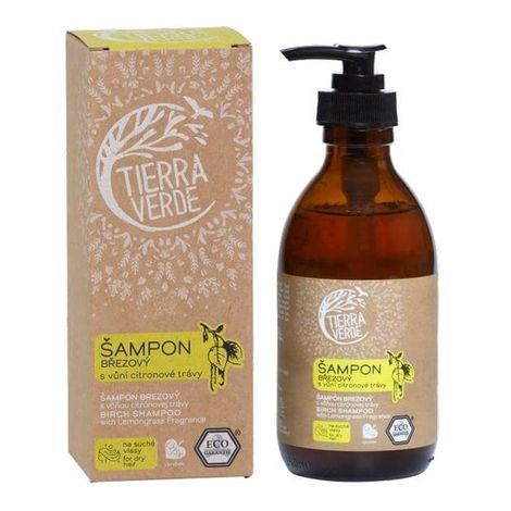 Brezový šampón na suché vlasy s vôňou citrónovej trávy 250ml Tierra Verde