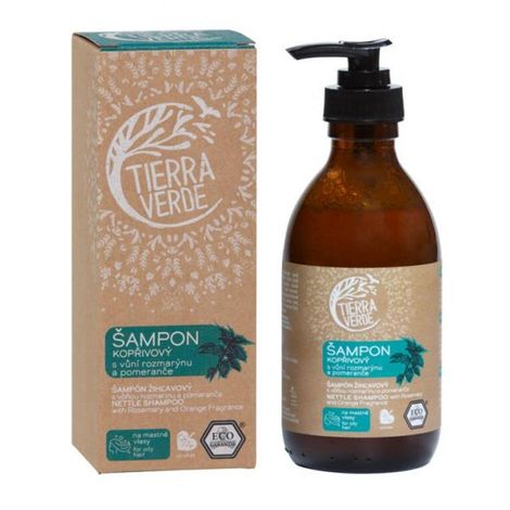 Žihľavový šampón na mastné vlasy rozmarín a pomaranč 230ml Tierra Verde
