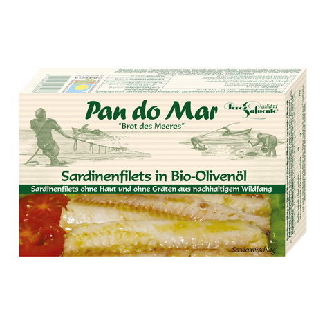 Sardinky v bio olivovom oleji 120g Pan do Mar