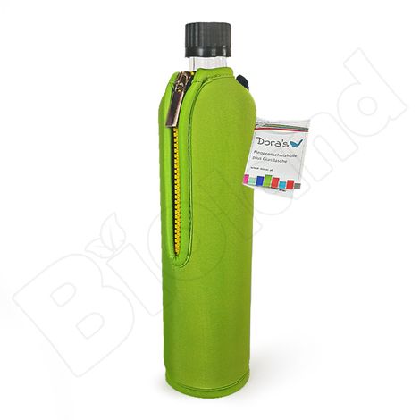 Vyradené Sklenená fľaša s neoprénovým obalom 500ml zelená Dora's