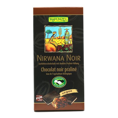 Tmavá čokoláda s nugátovou náplňou Nirwana bio 100g Rapunzel
