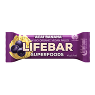 Tyčinka Lifebar Superfoods acai a banán raw bio 47g Lifefood