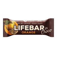 Tyčinka Lifebar InChoco pomaranč raw bio 40g Lifefood