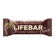 Tyčinka Lifebar InChoco vanilková s kakaovými bôbmi raw bio 40g Lifefood