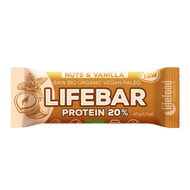 Tyčinka Lifebar proteín oriešková s vanilkou bio 47g Lifefood