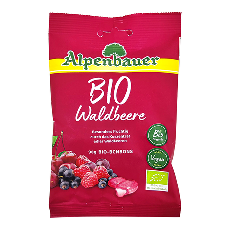 Vegánske cukríky lesné plody bio 90g Alpenbauer
