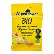 Vegánske cukríky zázvor, pomaranč, limetka bio 90g Alpenbauer